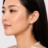 33MM Beaded Ruby Drop Earrings in 925 Silver