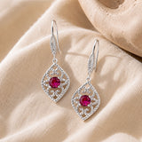 35MM Filigree Gemstone Drop Earrings in 925 Silver