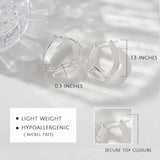 Wavy Silver Hoop Earrings in 925 Sterling Silver