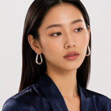 Wavy Silver Hoop Earrings in 925 Sterling Silver