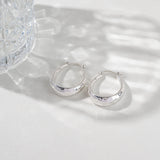 Hammered Finish Hoop Earrings in 925 Silver
