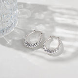 Braided Oval Hoop Earrings in 925 Silver