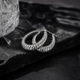 Braided Oval Hoop Earrings in 925 Silver