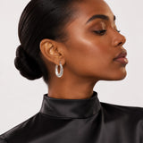 Braided Oval Hoop Earrings in 925 Silver
