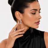 1 Inch Thick Round Hoop Earrings in 925 Silver