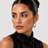 1 Inch Thick Round Hoop Earrings in 925 Silver