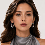 Oval Silver Hoop Earrings in 925 Silver