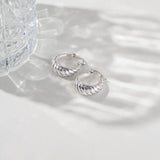 Braided Twist Hoop Earrings in 925 Silver