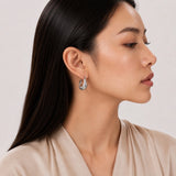 Braided Twist Hoop Earrings in 925 Silver