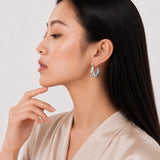 Braided Twist Hoop Earrings in 925 Silver