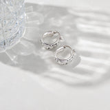 Wave Pattern Filigree Hoop Earrings in 925 Silver