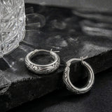 Wave Pattern Filigree Hoop Earrings in 925 Silver