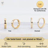 Round the Clock Flat Huggies in 14k Yellow Gold