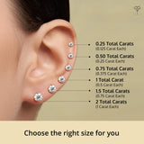 Everyday Solitaire Lab Diamond Studs in 14k Gold, IGI Certified