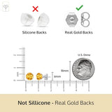 Classic 6mm Gemstone Round Stud Earrings in 14K Gold