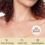 Golden Dew Lab Diamond Multi Station Necklace in 10k Gold