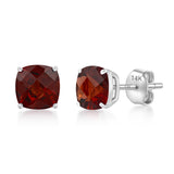 Cushion-Cut Solitaire Gemstone Studs in 14k Gold