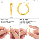 2MM Tube Classic Hoops in 14K Gold
