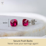 Cushion-Cut Solitaire Gemstone Studs in 14k Gold