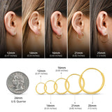 1MM Tube Endless Hoops in 14K Yellow Gold