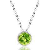 Solitaire Bezel Set Gemstone Pendant in 14k Gold
