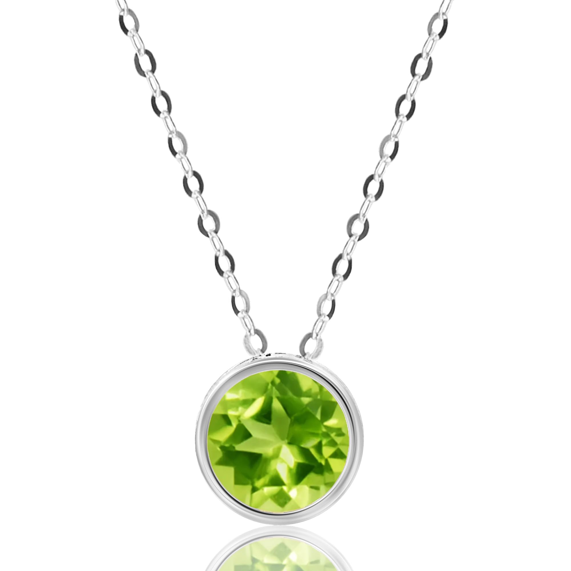 Solitaire Bezel Set Gemstone Pendant in 14k Gold