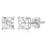 14K Gold Princess Cut Earrings embellished with Swarovski® Zirconia