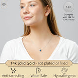 Solitaire Bezel Set Gemstone Pendant in 14k Gold