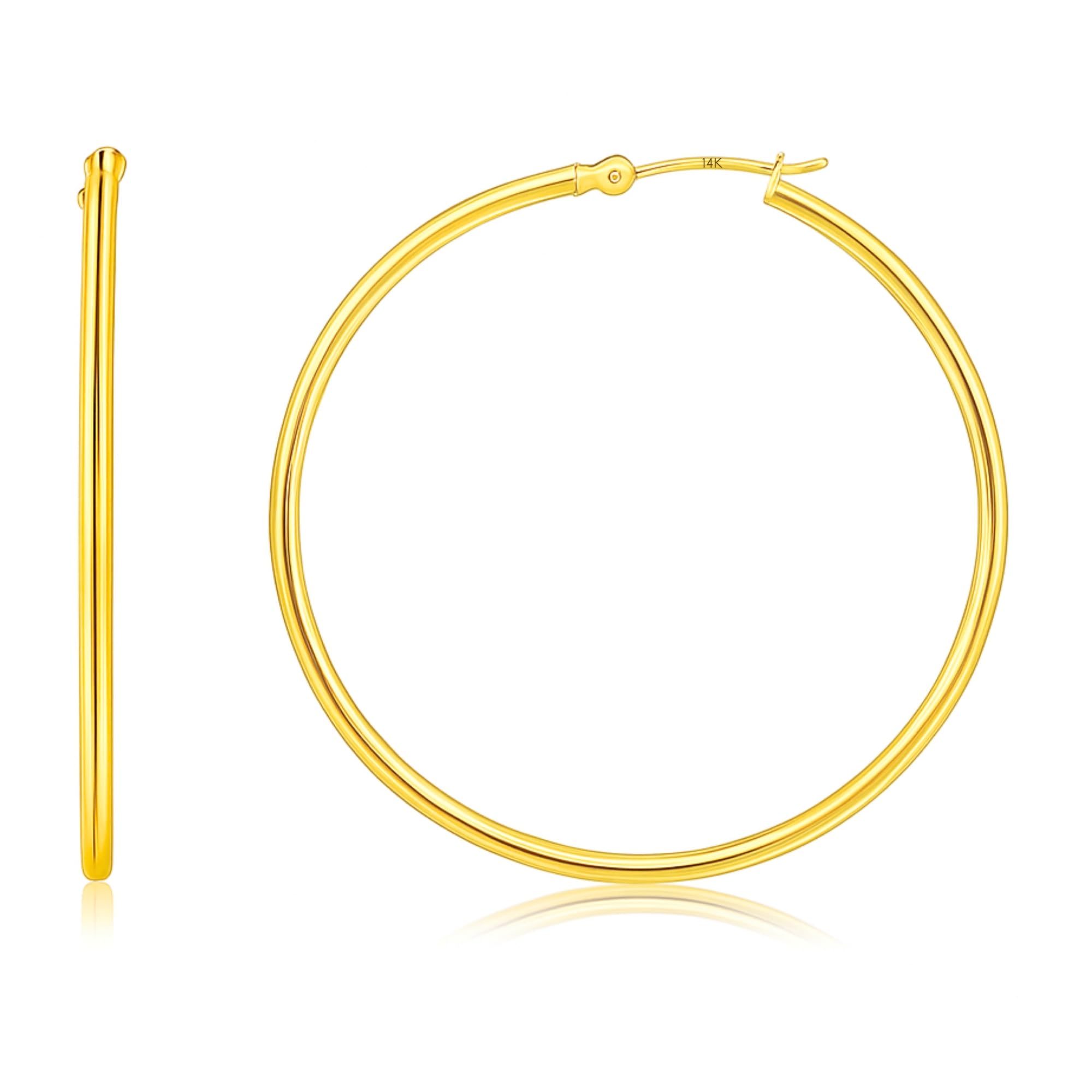 2MM Tube Classic Hoops in 14K Gold