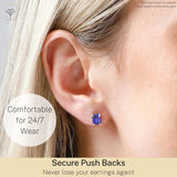 Emerald-Cut Solitaire Gemstone Studs in 14k Gold
