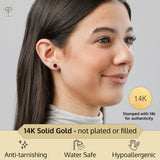 Cushion-Cut Solitaire Gemstone Studs in 14k Gold