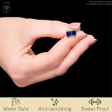 Emerald-Cut Solitaire Gemstone Studs in 14k Gold