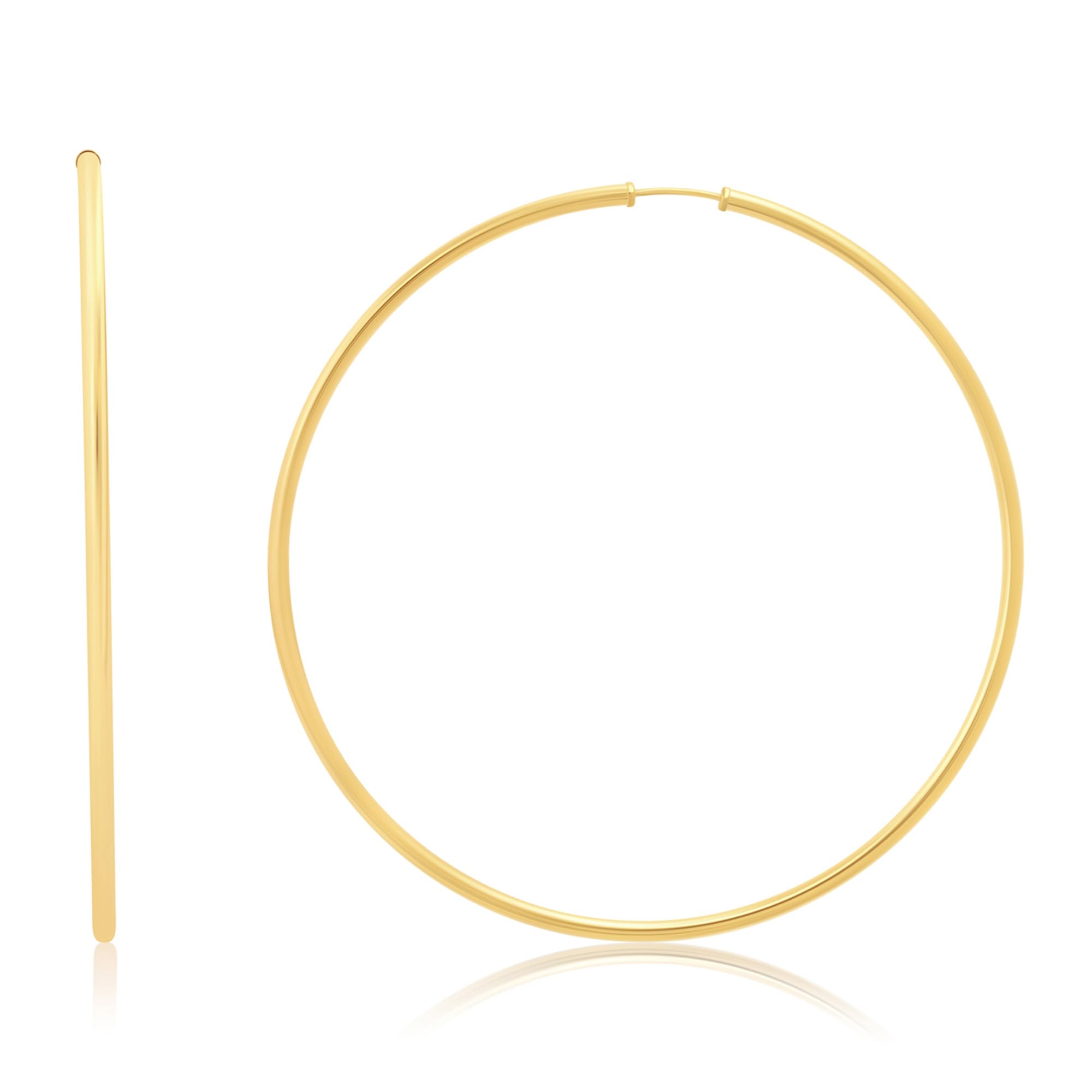 2MM Tube Endless Hoops in 14K Yellow Gold