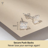 14K Gold Princess Cut Earrings embellished with Swarovski® Zirconia