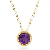 Solitaire Bezel Set Gemstone Pendant in 14k Gold