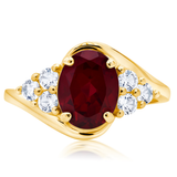 Classic Oval Halo Ring in 10K Gold