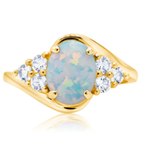 Classic Oval Halo Ring in 10K Gold