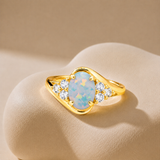 Classic Oval Halo Ring in 10K Gold