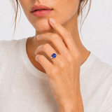Cushion Cut Three Stone Ring in 10K Gold