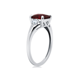 Cushion Cut Three Stone Ring in 10K Gold