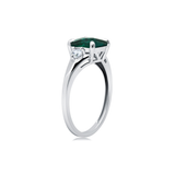 Cushion Cut Three Stone Ring in 10K Gold