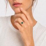 Cushion Cut Three Stone Ring in 10K Gold