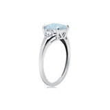 Cushion Cut Three Stone Ring in 10K Gold