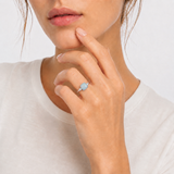 Cushion Cut Three Stone Ring in 10K Gold