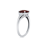 Cushion Cut Three Stone Ring in 10K Gold