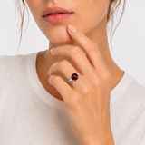Cushion Cut Three Stone Ring in 10K Gold
