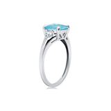 Cushion Cut Three Stone Ring in 10K Gold