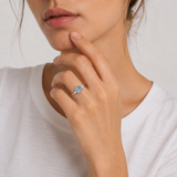 Cushion Cut Three Stone Ring in 10K Gold