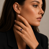 Cushion Cut Three Stone Ring in 10K Gold