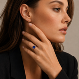 Cushion Cut Three Stone Ring in 10K Gold